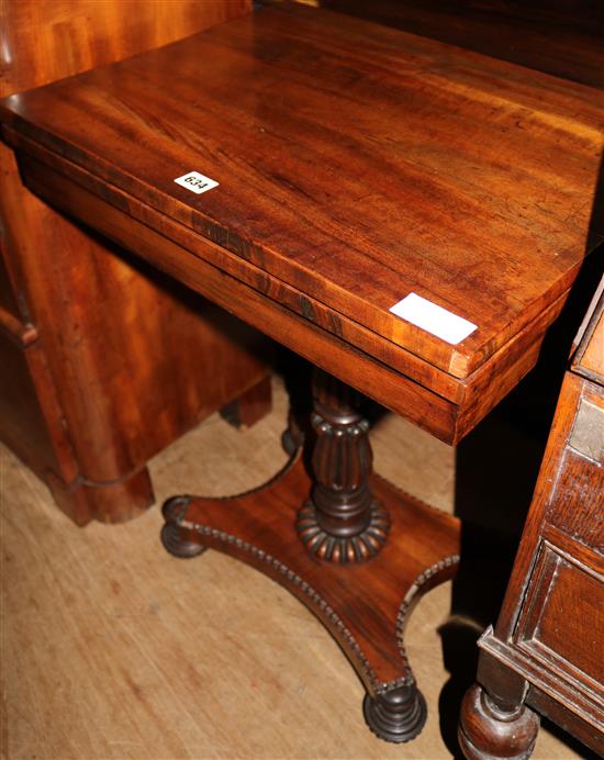 William IV mahogany folding card table